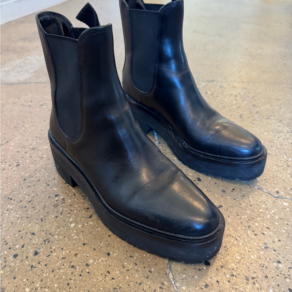 Black Leather Ankle Boots